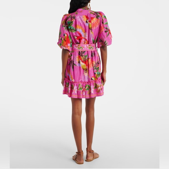 Farm Rio Printed belted cotton-blend midi dress - Picture 5 of 9